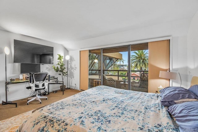 230 W Laurel St Unit 506, San Diego, CA 92101 - bedroom featuring carpet flooring, lofted ceiling, and baseboards