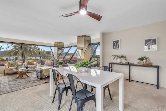 230 W Laurel St Unit 506, San Diego, CA 92101 - dining room with light colored carpet and a ceiling fan