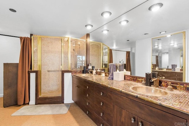 230 W Laurel St Unit 506, San Diego, CA 92101 - bathroom with double vanity and a stall shower