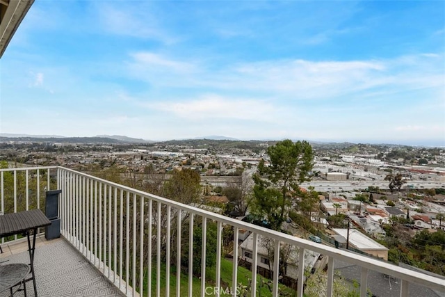 balcony with a mountain view