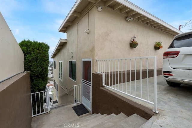 view of home's exterior featuring stucco siding