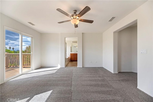 1984 Bronte Rd, San Jacinto, CA 92583 - carpeted empty room featuring visible vents and a ceiling fan