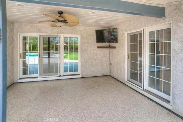 view of patio / terrace with a ceiling fan