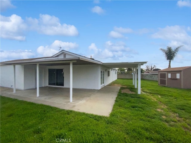 4739 Belmont Pl, Chino, CA 91710 - back of property featuring a storage shed, a patio, and an outdoor structure