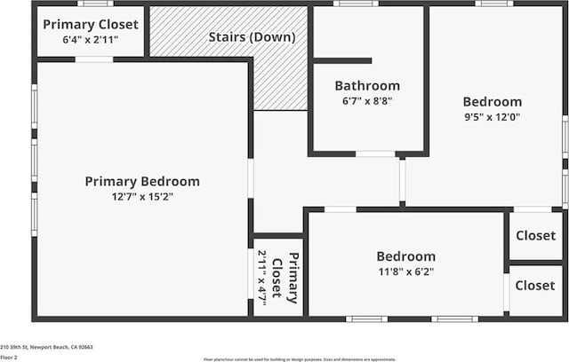 210 39th St, Newport Beach, CA 92663 - floor plan / room layout