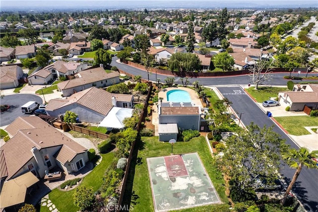 2003 Springcreek Cir, Upland, CA 91784 - aerial perspective of suburban area featuring a pool area