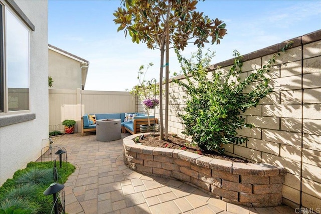 view of patio with a fenced backyard