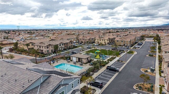 drone / aerial view with a residential view