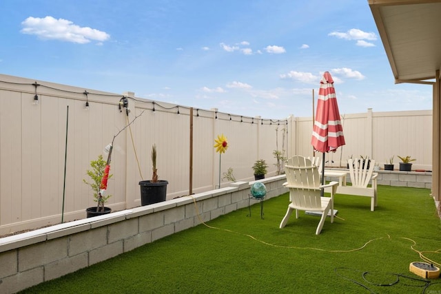 view of yard with fence