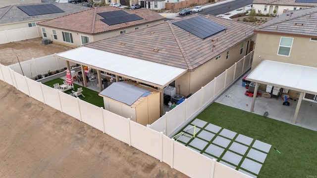 drone / aerial view with a residential view