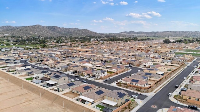 aerial view with a residential view and a mountain view