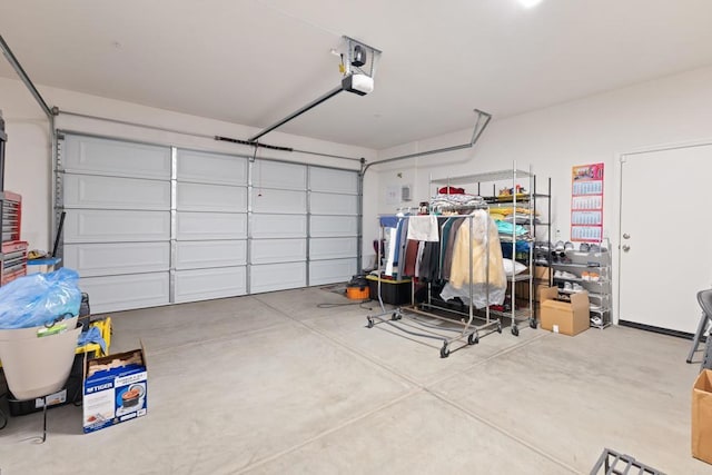 garage featuring a garage door opener
