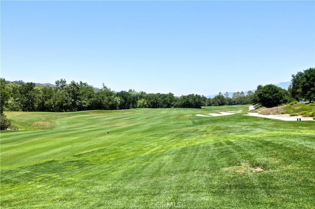 view of yard with view of golf course