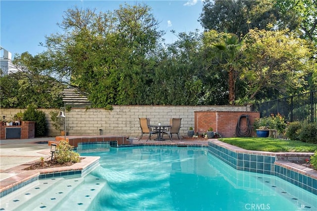 view of pool with a fenced in pool and a fenced backyard
