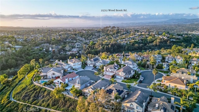 bird's eye view with a residential view