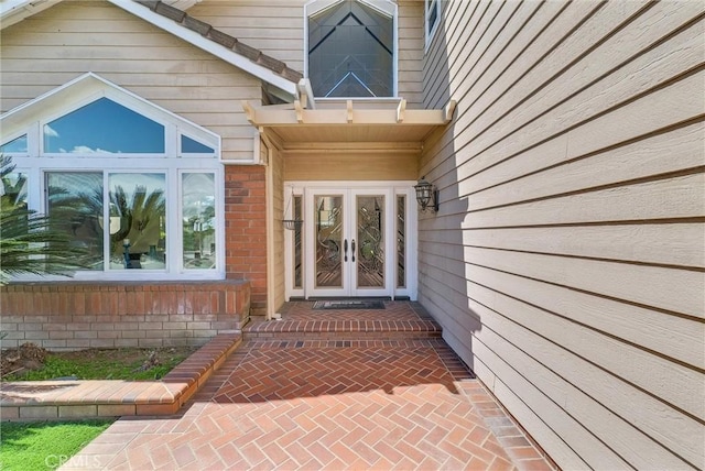 entrance to property with french doors
