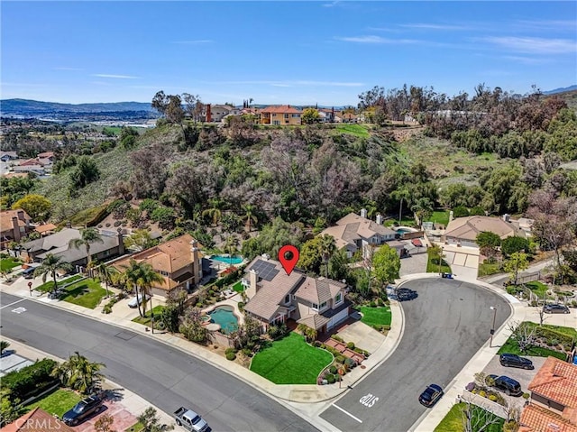 aerial view with a residential view
