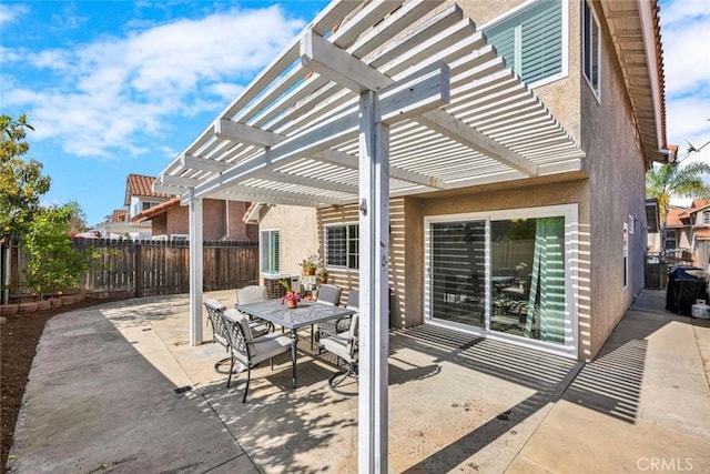 9 Las Piedras, Rancho Santa Margarita, CA 92688 - view of patio / terrace featuring fence, outdoor dining space, and a pergola