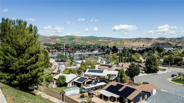 bird's eye view with a mountain view