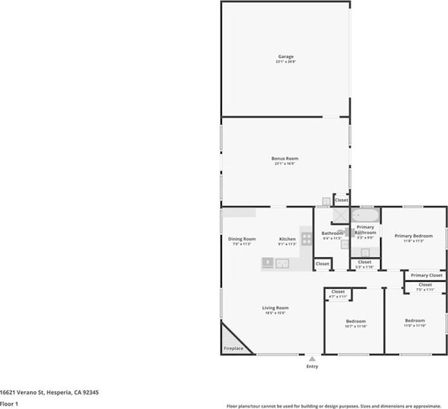 16621 Verano St, Hesperia, CA 92345 - floor plan / room layout
