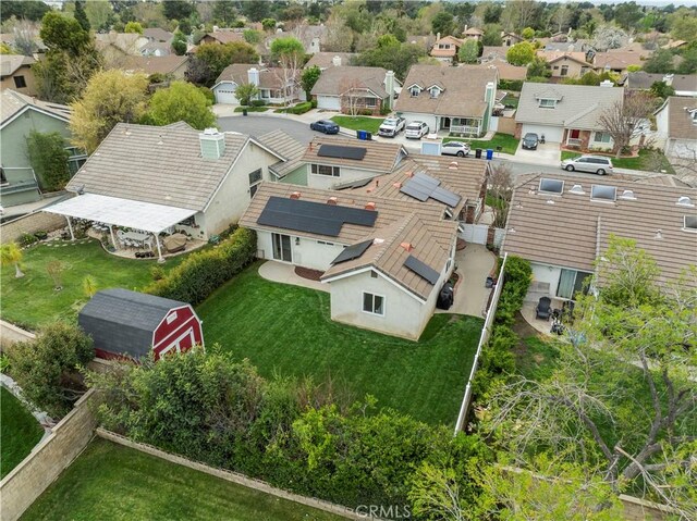 aerial view with a residential view