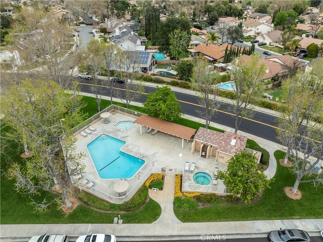 aerial view featuring a residential view