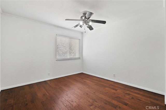 27955 Gallina, Mission Viejo, CA 92692 - empty room featuring dark wood-style flooring, ceiling fan, and crown molding