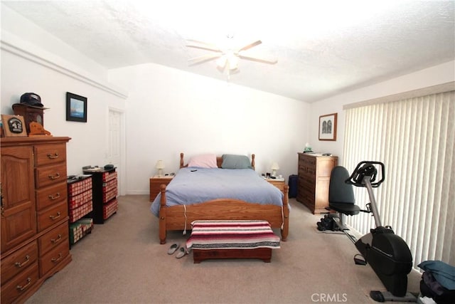 17255 Donert St, Hesperia, CA 92345 - bedroom featuring a textured ceiling, carpet flooring, and ceiling fan