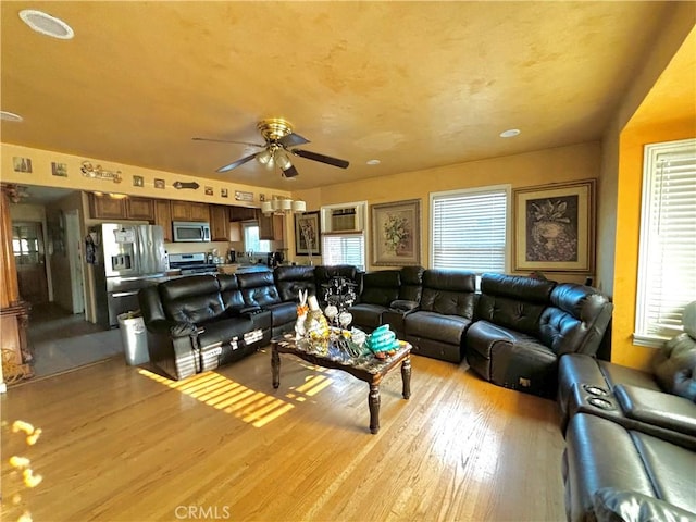 238 Kellog Ave, Fullerton, CA 92833 - living area featuring light wood finished floors and ceiling fan