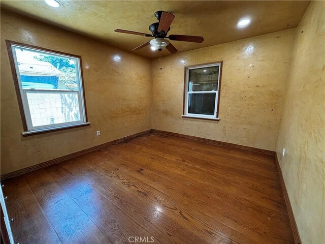 238 Kellog Ave, Fullerton, CA 92833 - empty room featuring hardwood / wood-style flooring, ceiling fan, and recessed lighting