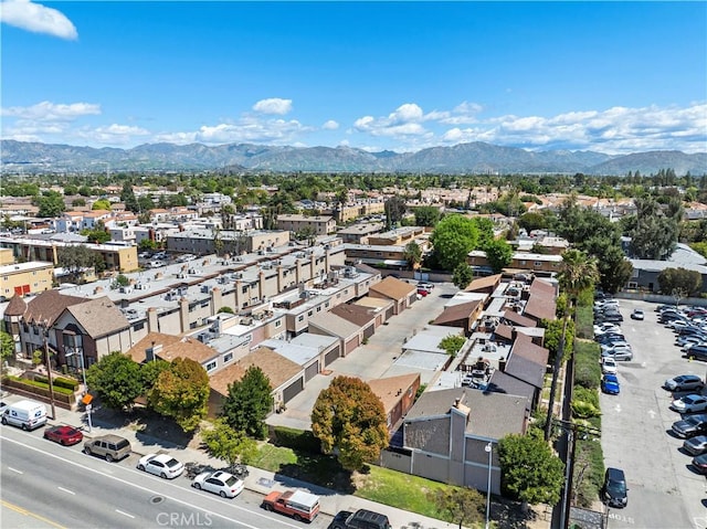 aerial view with a residential view and a mountain view