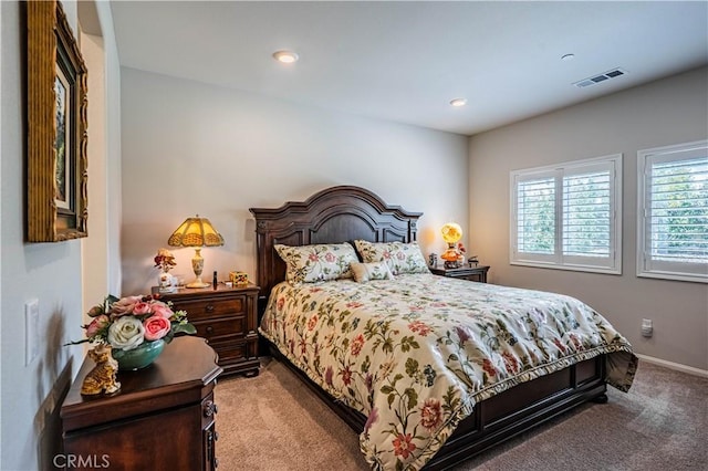 28340 Memory Ln, Winchester, CA 92596 - bedroom with baseboards, carpet flooring, visible vents, and recessed lighting
