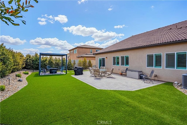28340 Memory Ln, Winchester, CA 92596 - rear view of property with a lawn, a patio, a fenced backyard, and stucco siding