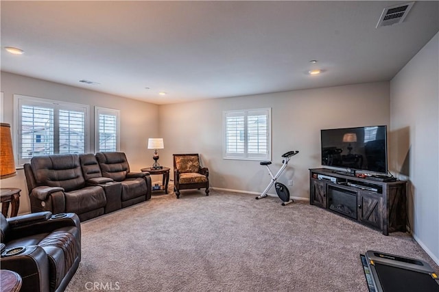 28340 Memory Ln, Winchester, CA 92596 - carpeted living area with baseboards, visible vents, and recessed lighting