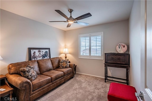 28340 Memory Ln, Winchester, CA 92596 - living room featuring carpet floors, baseboards, and ceiling fan