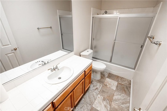 40108 Corte Lorca, Murrieta, CA 92562 - full bathroom featuring vanity, stone finish floors, and enclosed tub / shower combo