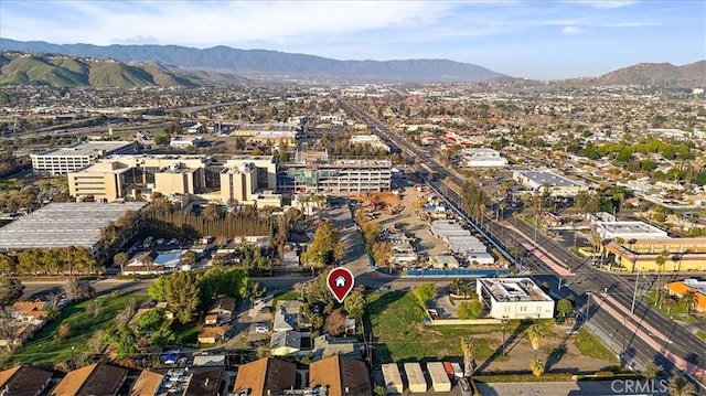 aerial view with a mountain view