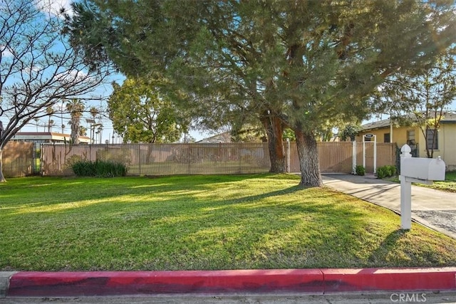 view of yard with fence