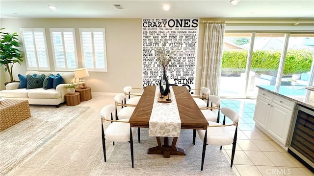 105 Tinker, Irvine, CA 92618 - dining space with wine cooler and light tile patterned floors