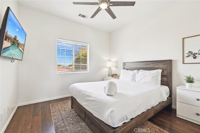 43475 Brahea Ct, Indio, CA 92201 - bedroom with wood finished floors, baseboards, and ceiling fan