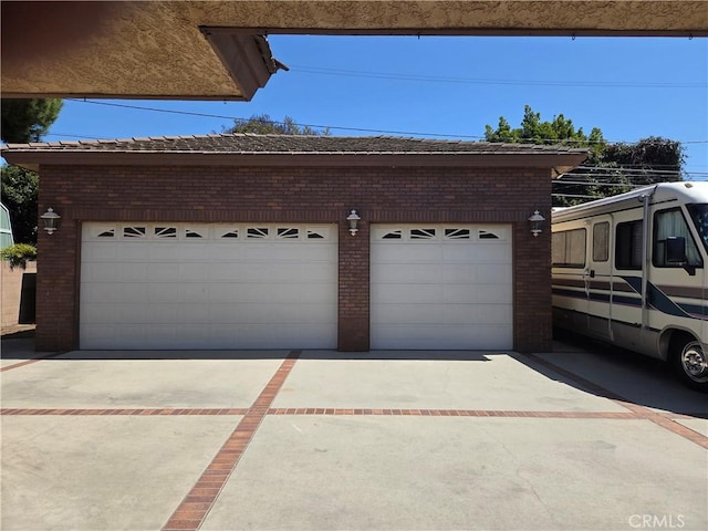 view of garage