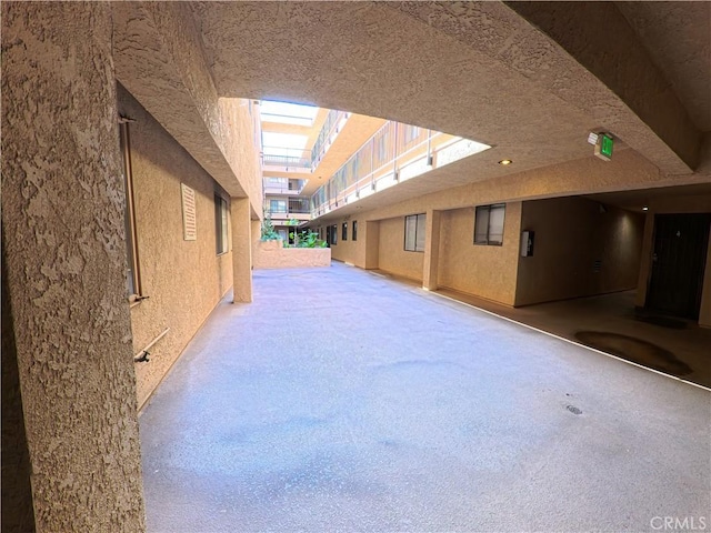 exterior space with stucco siding