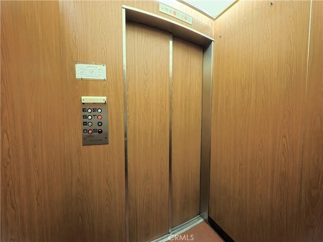 interior details with elevator