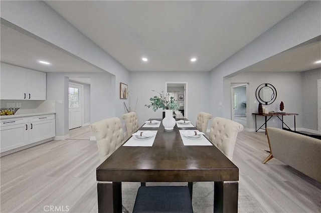 805 Earlham St, Pasadena, CA 91101 - dining area featuring recessed lighting, baseboards, and light wood-type flooring