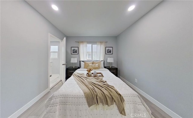805 Earlham St, Pasadena, CA 91101 - bedroom featuring baseboards, wood finished floors, and recessed lighting