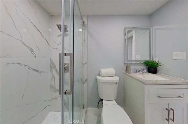 805 Earlham St, Pasadena, CA 91101 - full bathroom featuring toilet, vanity, and a marble finish shower