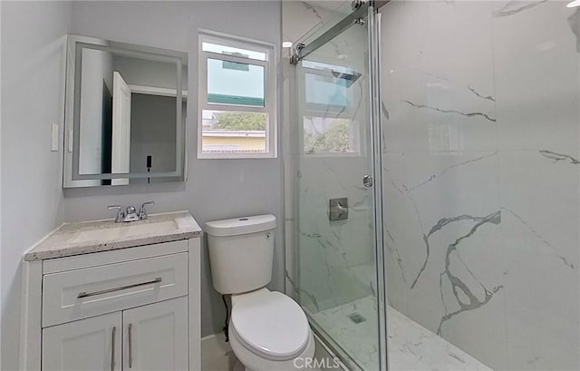 805 Earlham St, Pasadena, CA 91101 - bathroom with toilet, vanity, and a marble finish shower