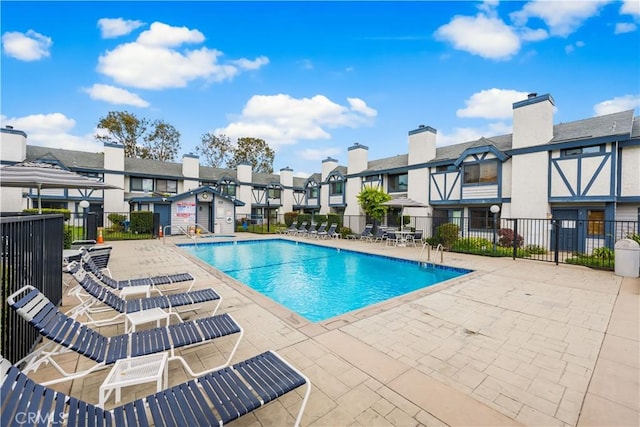 19231 Sherman Way Unit 44, Reseda, CA 91335 - pool with a residential view, fence, and a patio