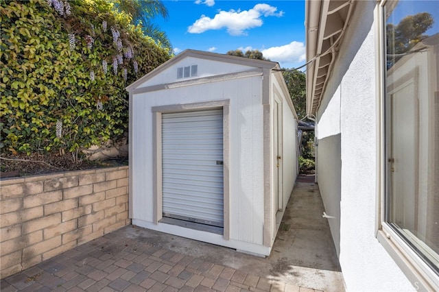 view of shed