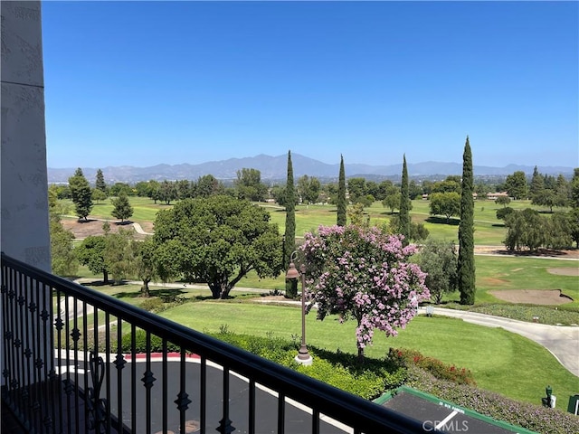 balcony with a mountain view